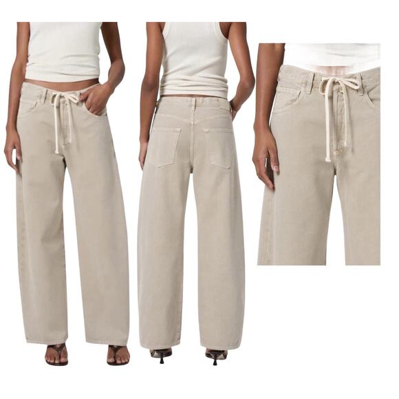 NEW Citizens Of Humanity Brynn Drawstring Wide Leg Trouser Jeans Quartz Size 26 - Picture 1 of 11